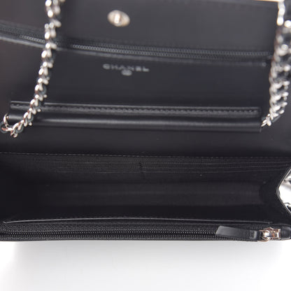 Chanel Patent Quilted Wallet On Chain WOC Black 5 of 12