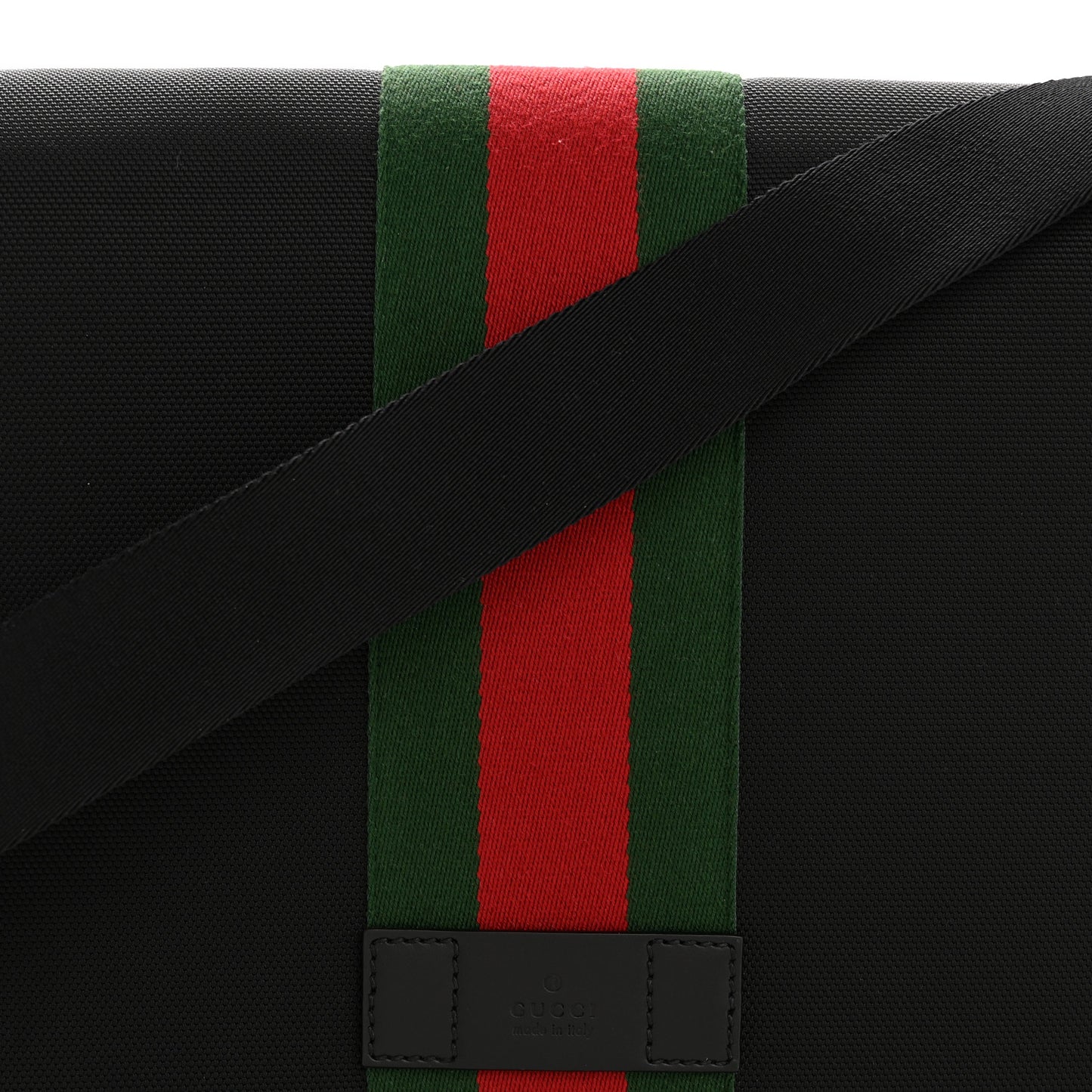 Techno Canvas Web Flap Messenger Bag Black