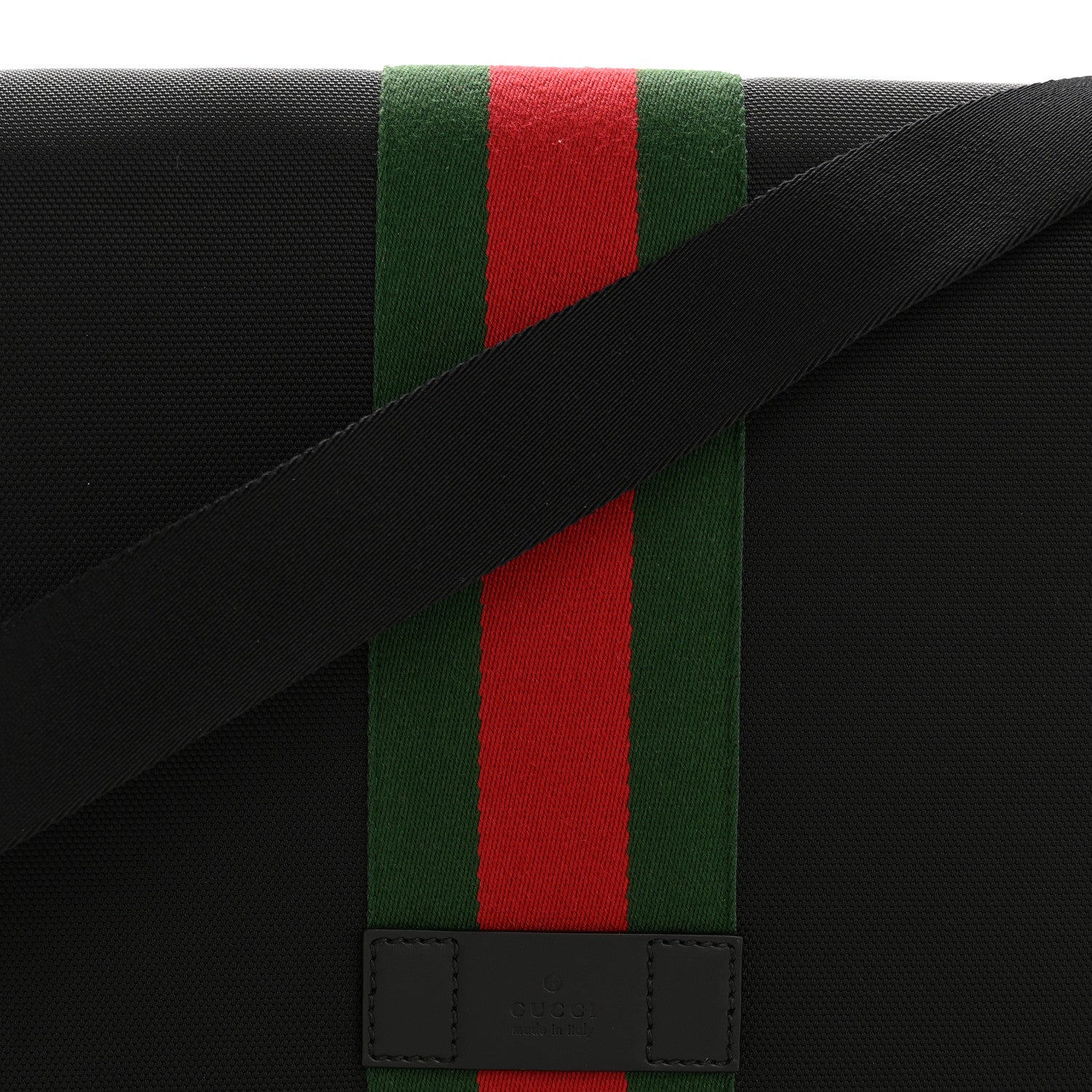 Gucci Techno Canvas Web Flap Messenger Bag Black 8 of 12