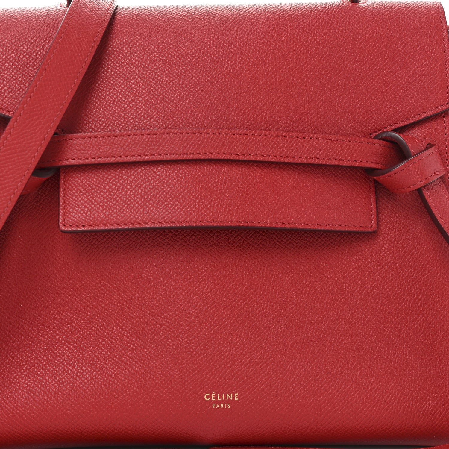 Celine Grained Calfskin Micro Belt Bag Coquelicot 8 of 10