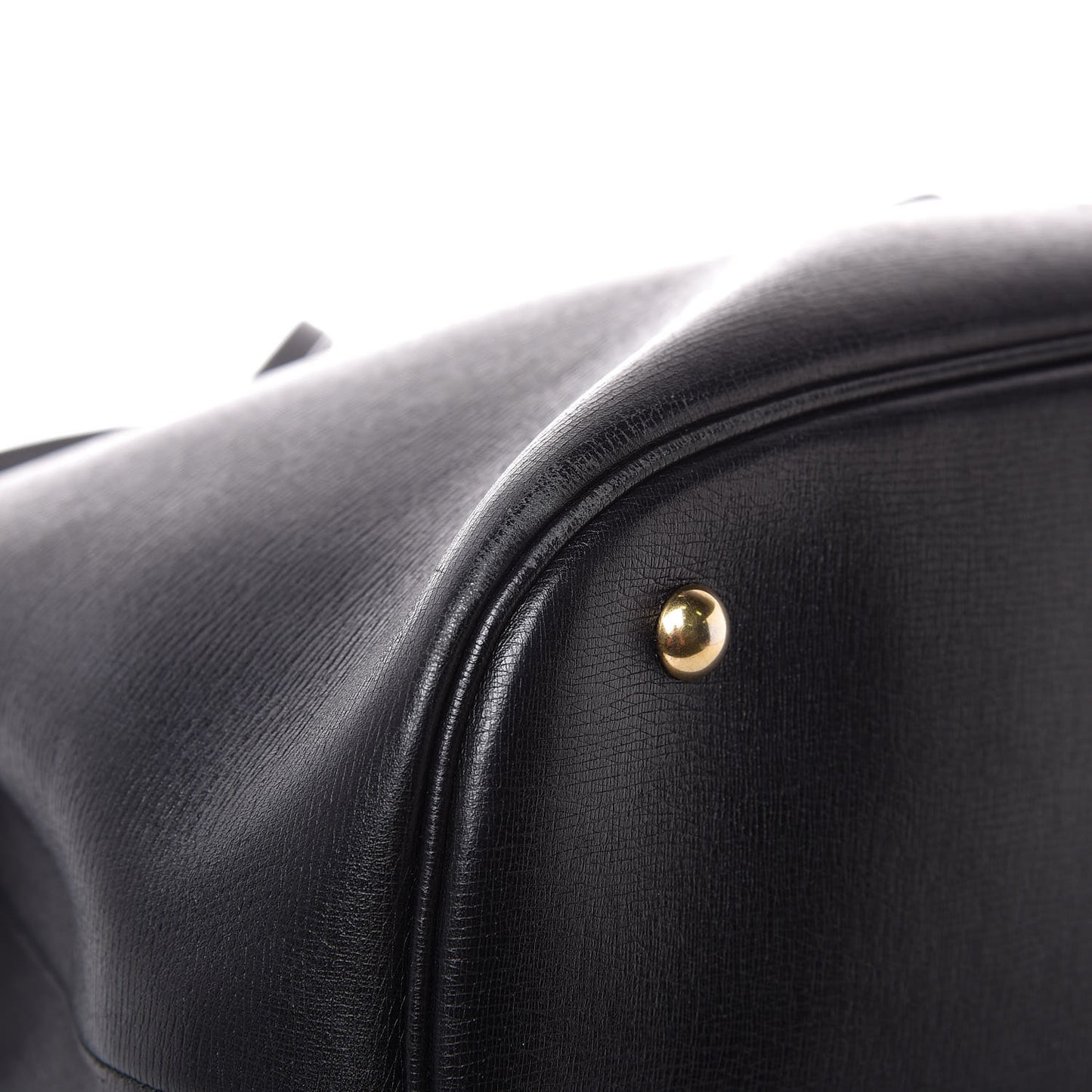 Textured Calfskin Large Bright Bit Tote Black