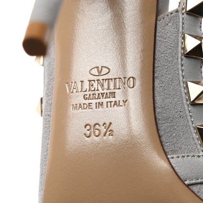 Valentino Garavani Suede Nappa Rockstud Ankle Strap 100mm Pumps 36.5 Pastel 8 of 9