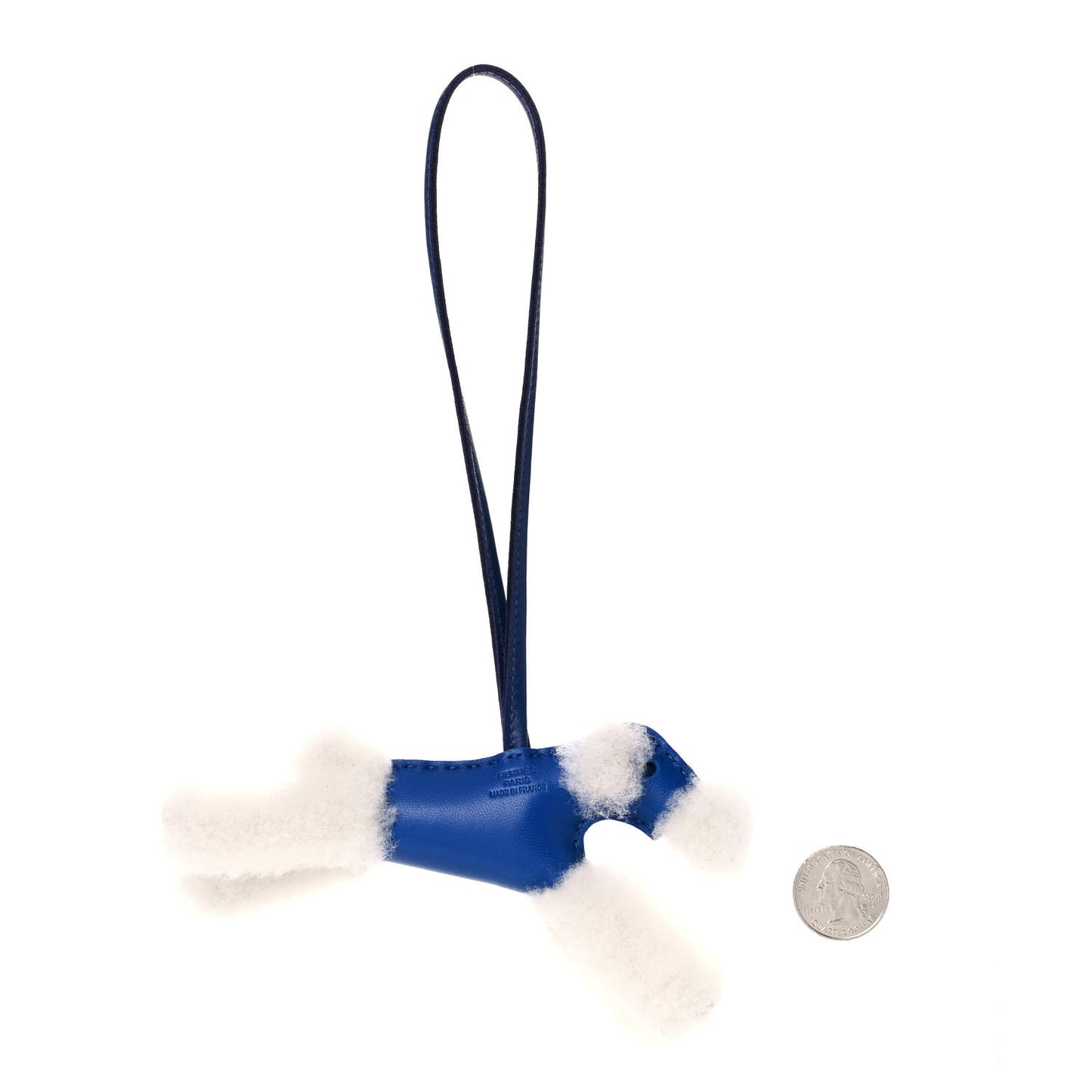 Milo Lambskin Shearling Budy Charm Bleu Saphir