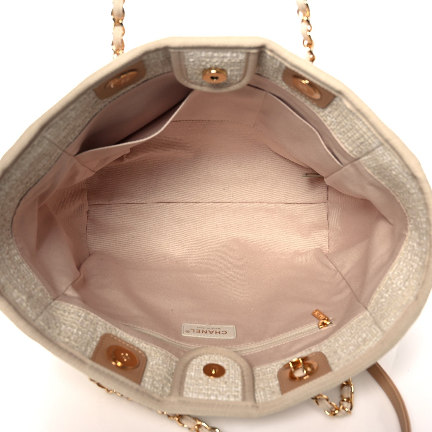Canvas Small Deauville Tote Light Beige