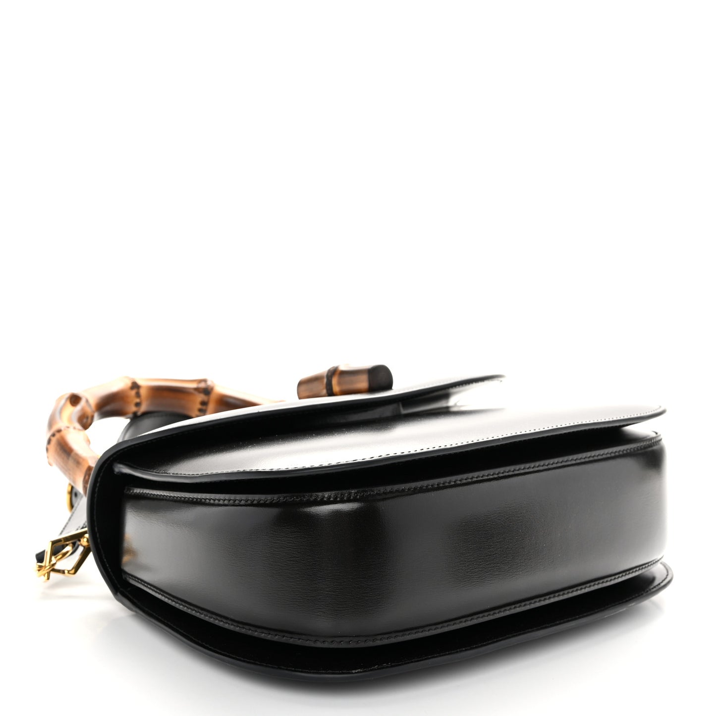 Boarded Dyana Lux Calfskin Web Medium Bamboo 1947 Top Handle Bag Black