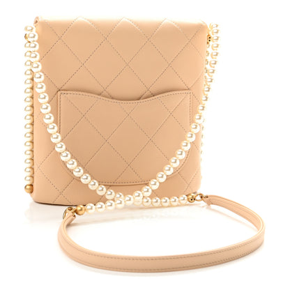 Chanel Calfskin Quilted Pearl Small Hobo Bag Beige 3 of 11