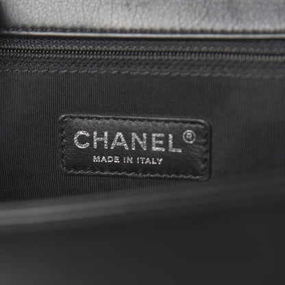 Chanel Calfskin Quilted Checkerboard Trim New Medium Boy Flap Black White 6 of 12