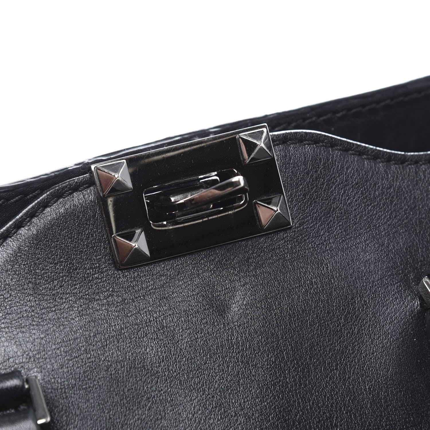 Valentino Garavani Vitello Small Rockstud Double Handle Tote Black 6 of 9