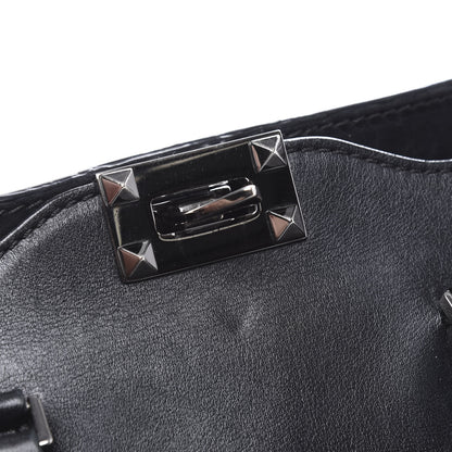 Valentino Garavani Vitello Small Rockstud Double Handle Tote Black 6 of 9