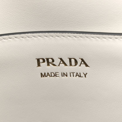 Prada Soft Calfskin Triangle Arque Flap Shoulder Bag White 5 of 10