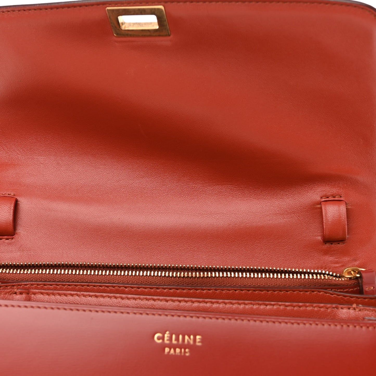 Box Calfskin Medium Classic Box Flap Bag Dark Brick