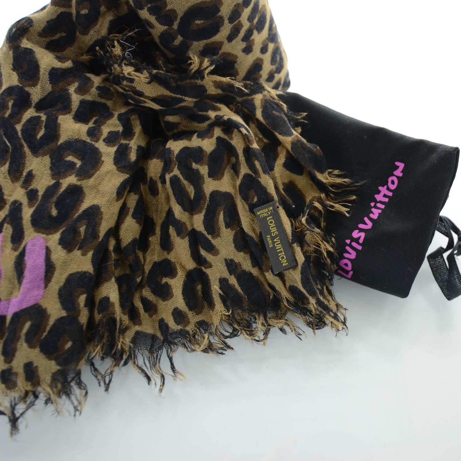 Louis Vuitton Cashmere Silk Leopard Etole Stole 5 of 5