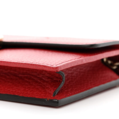 Gucci Dollar Calfskin Interlocking G Chain Wallet Red 10 of 13