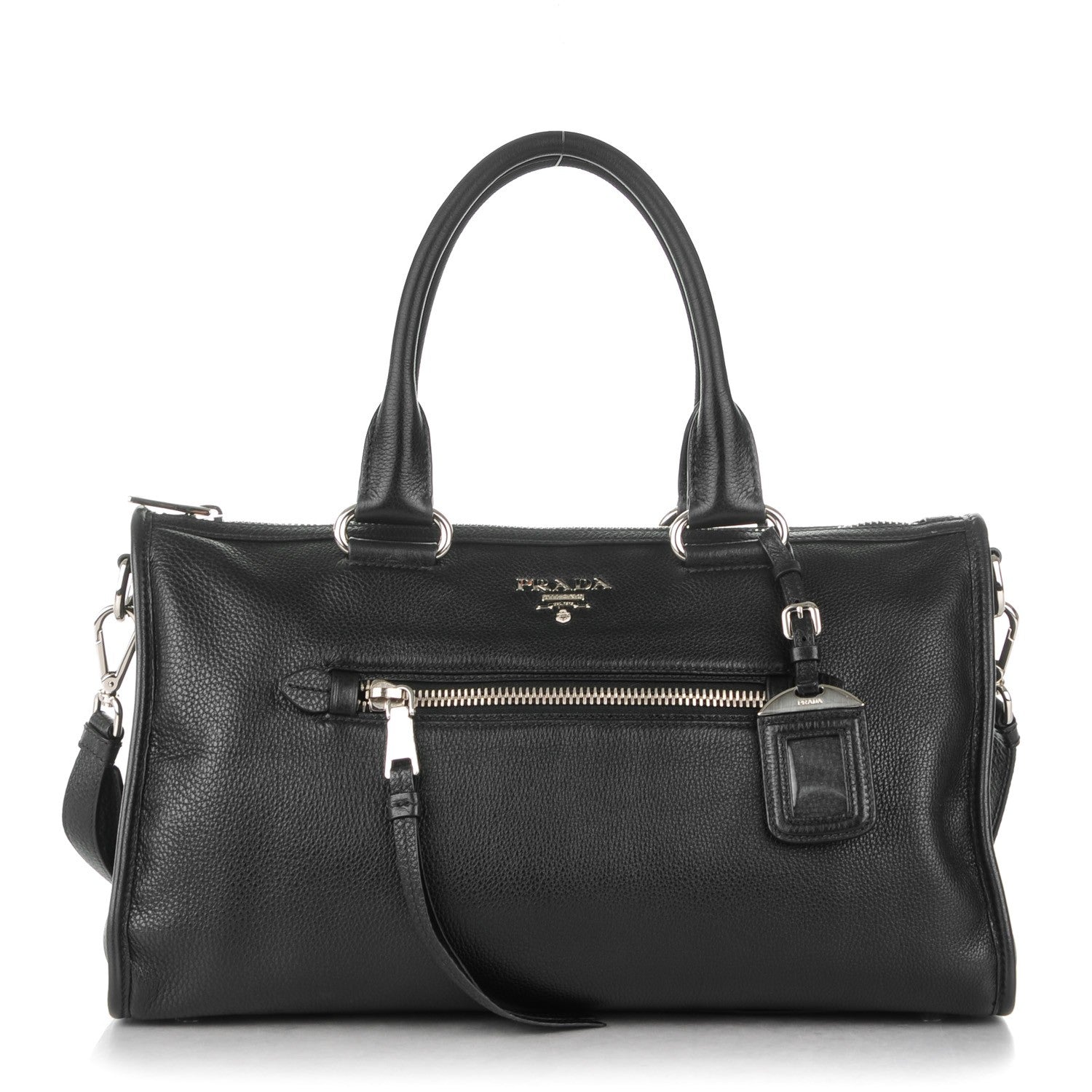 Prada Vitello Phenix Shopping Satchel Black 1 of 8