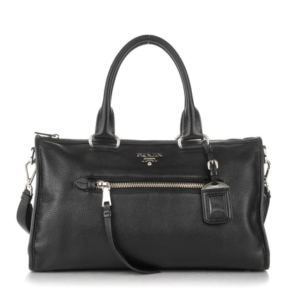 Prada Vitello Phenix Shopping Satchel Black 1 of 8