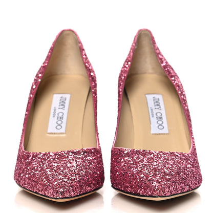 Jimmy Choo Glitter Pointy Toe Romy 85 Pumps 38.5 Pink 3 of 8