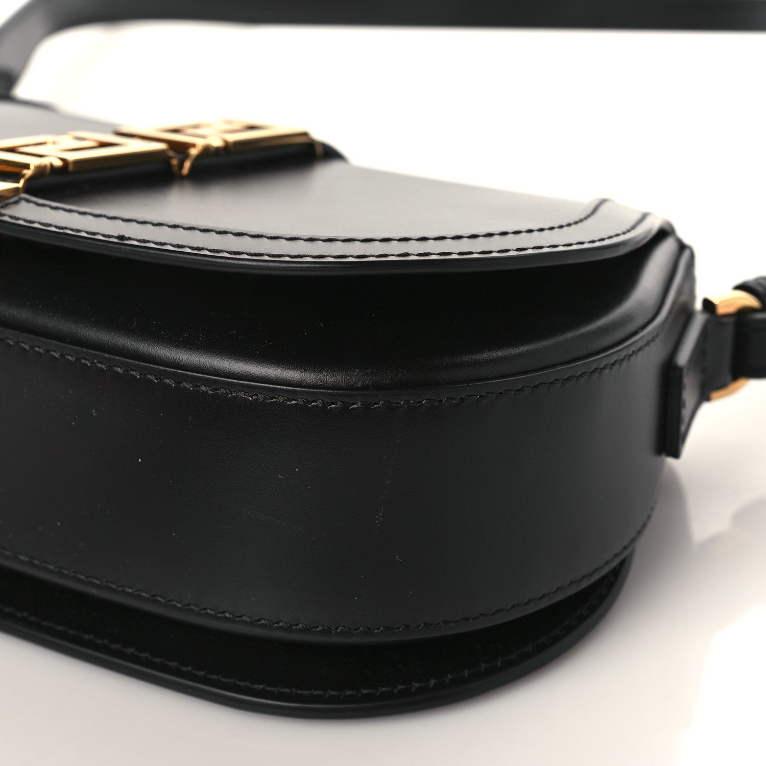 Versace Calfskin Medium Greca Goddess Shoulder Bag Black 8 of 8