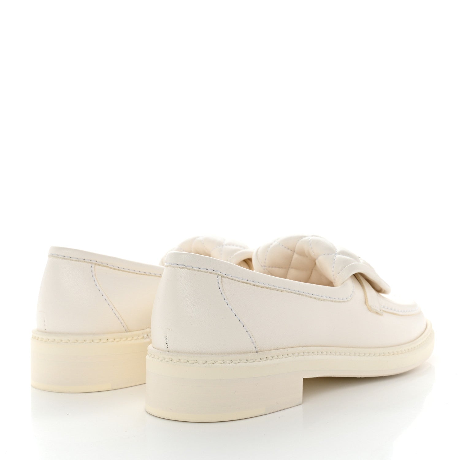 Chanel Lambskin Quilted CC Turnlock Loafers 37.5 White 4 of 9