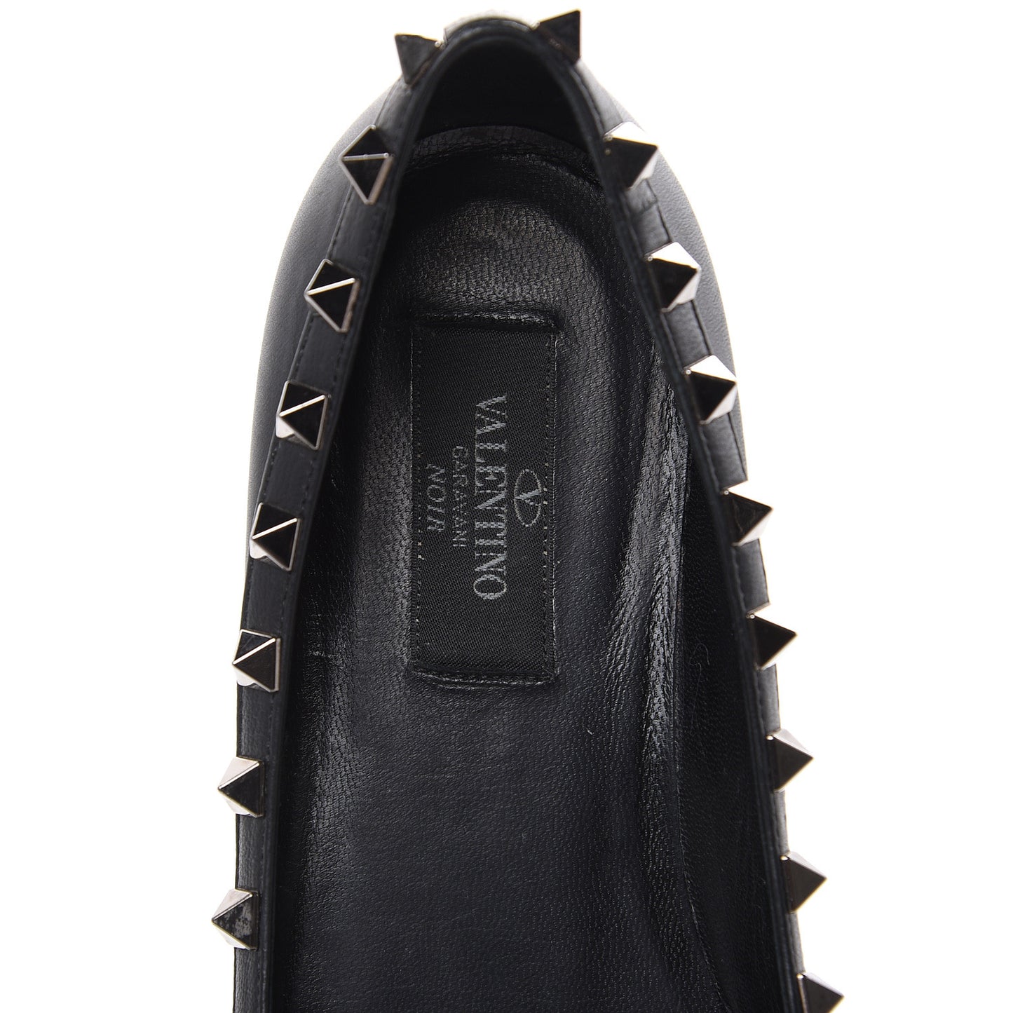 Nappa Rockstud Ballerina Flats 36 Black