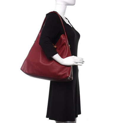 Gucci Deerskin Large Hip Bamboo Hobo Raspberry Candy 2 of 12