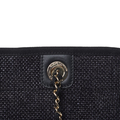 Chanel Woven Straw Raffia Small Deauville Tote Black 12 of 14