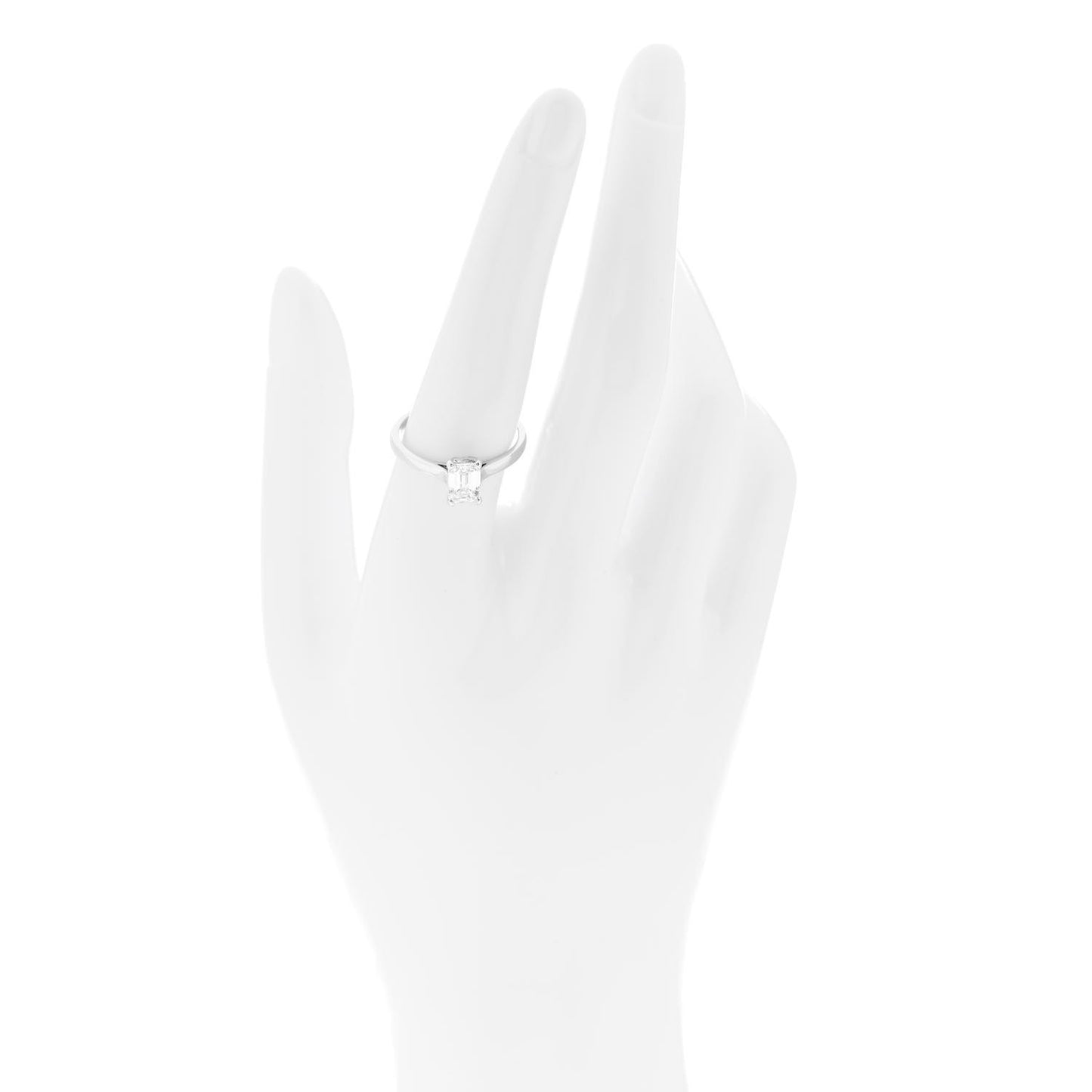 Platinum Diamond 1.01ct Emerald Cut Solitaire Engagement Ring 56 7.75