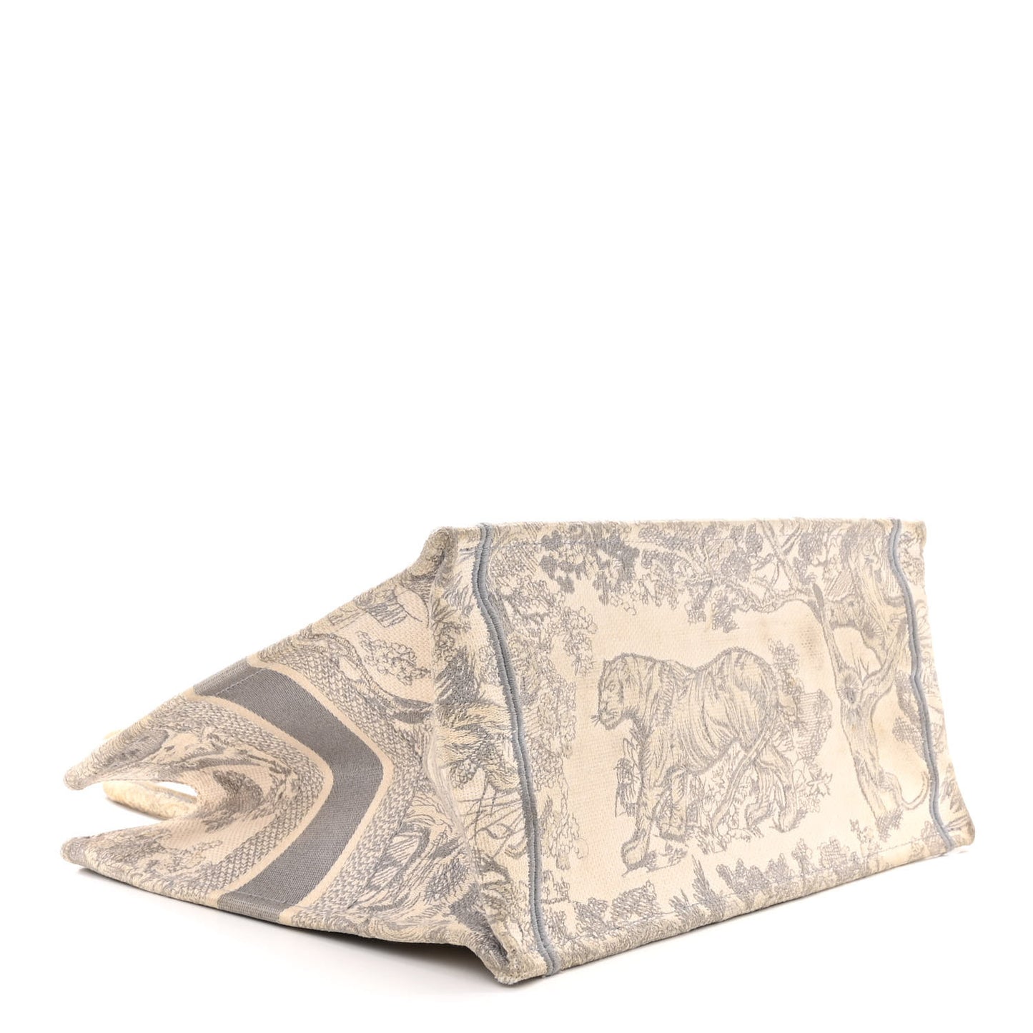 Canvas Embroidered Medium Dioriviera Toile De Jouy Book Tote Gray