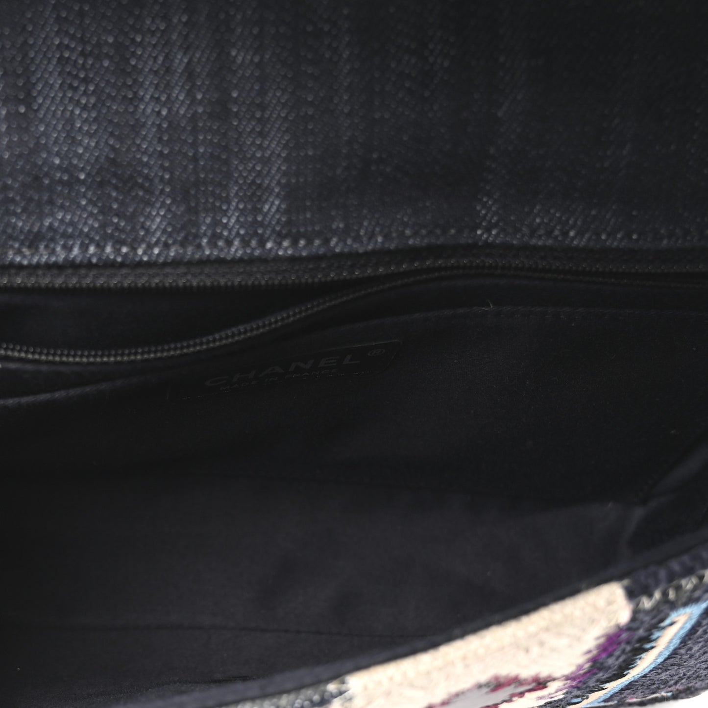 Denim Tweed Patchwork Medium Single Flap Multicolor