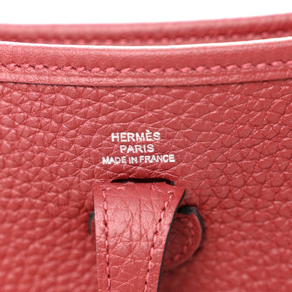 Hermes Taurillon Clemence Evelyne Sangle Cordage TPM Rouge H Orange Field Rose Tyrien 6 of 11