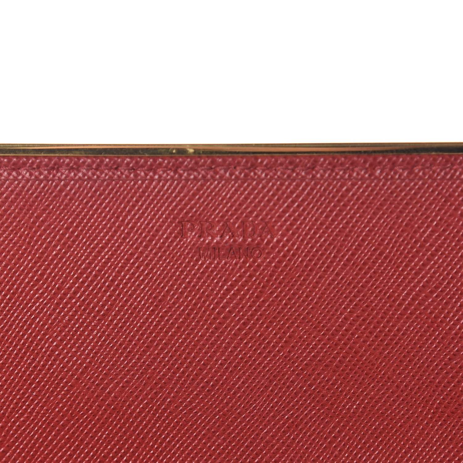 Prada Saffiano Metal Bar Chain Wallet Fuoco 6 of 12