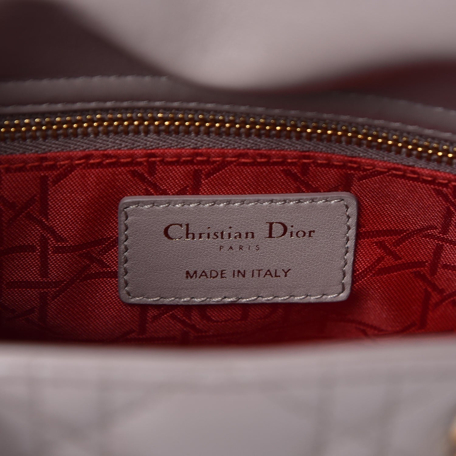 Christian Dior Lambskin Cannage Small Jeweled Swan Lady Dior Taupe 7 of 9