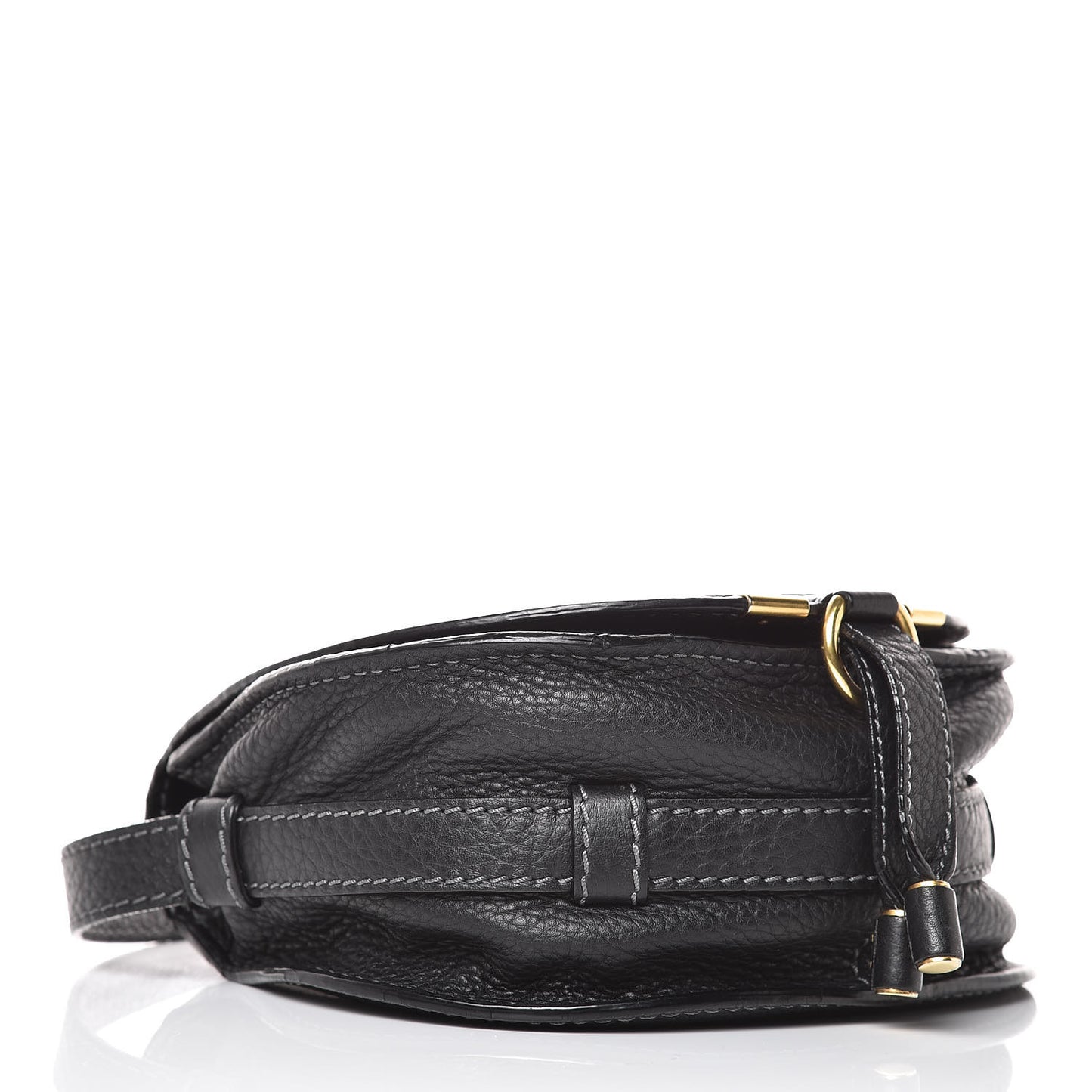 Calfskin Mini Marcie Round Crossbody Bag Black