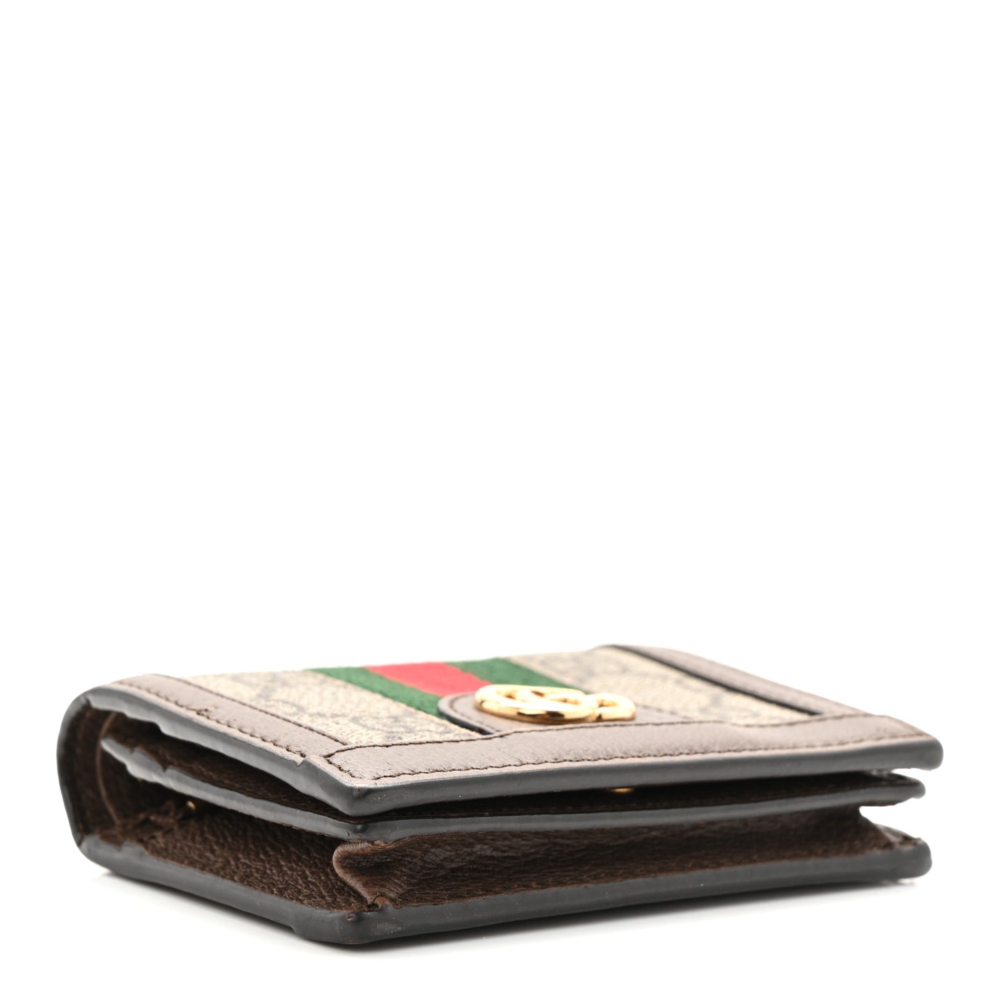 GG Supreme Monogram Web Ophidia Card Case Beige New Acero