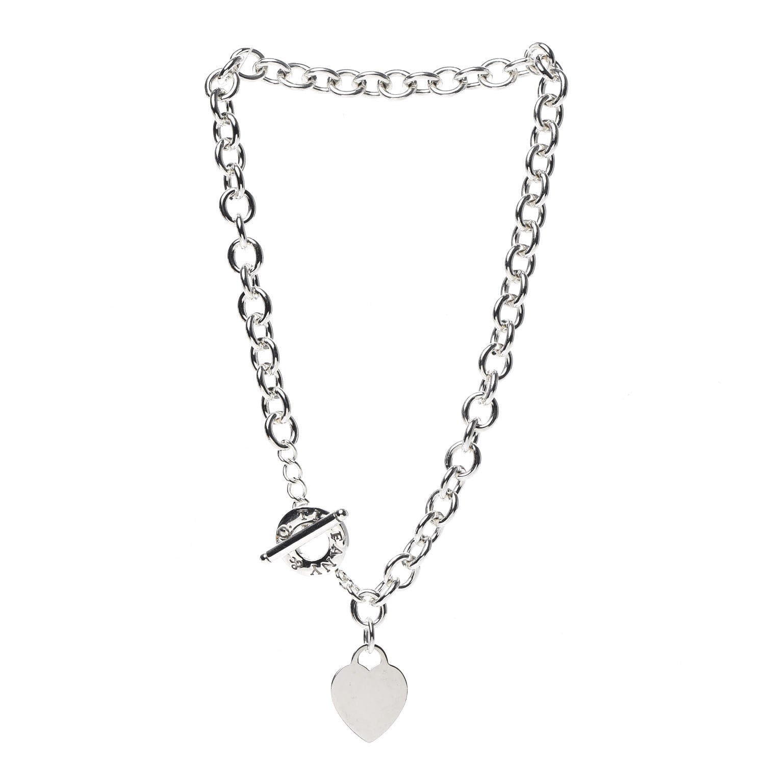 Tiffany Sterling Silver Heart Tag Toggle Necklace 3 of 4