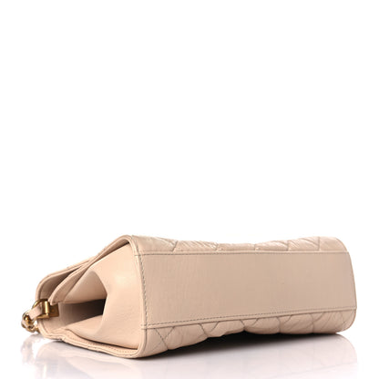 Chanel Crumpled Lambskin Quilted Small CC Links Top Handle Flap Beige 4 of 9
