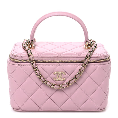 Chanel Lambskin Quilted Small Top Handle Vanity Case With Chain Light Pink 1 of 12