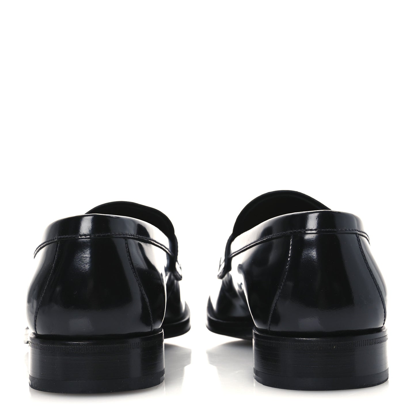 Spazzolato Fume Metal Triangle Logo Mens Loafers 8.5 Black