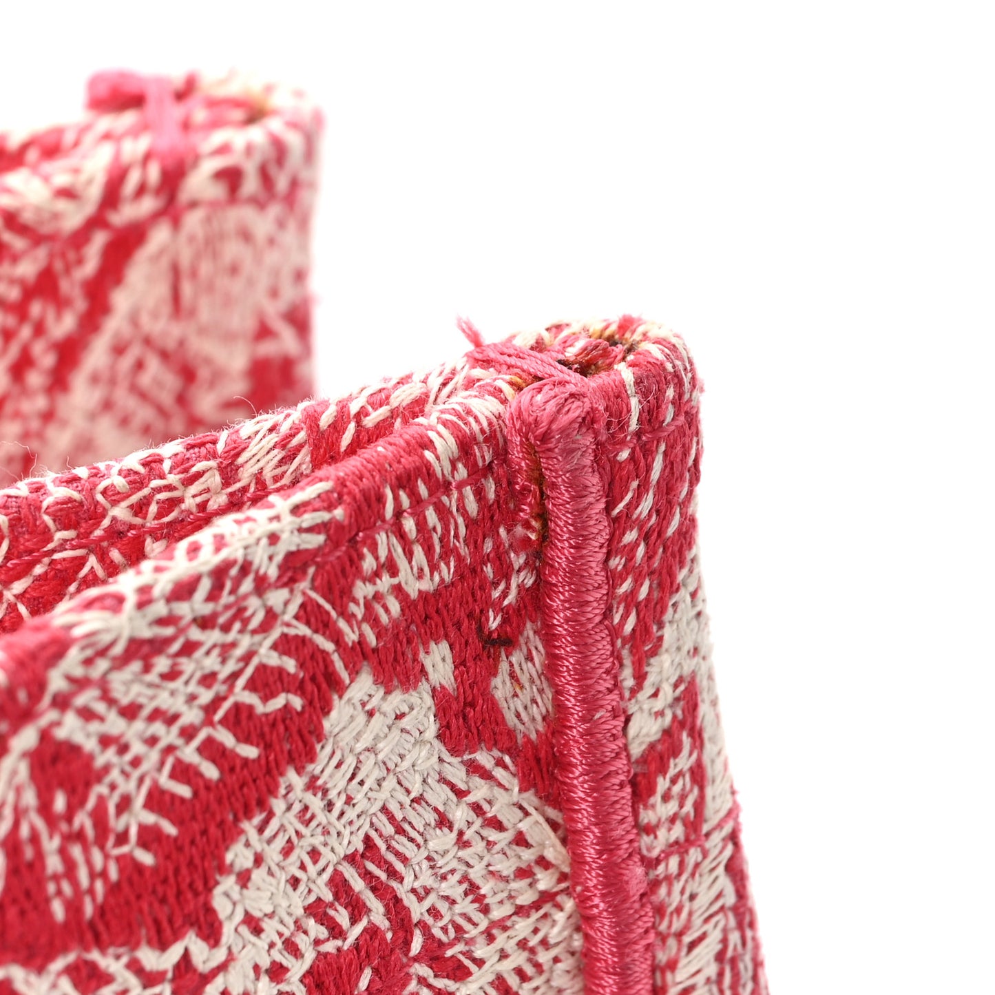 Canvas Embroidered Medium Dioriviera Toile De Jouy Book Tote Raspberry