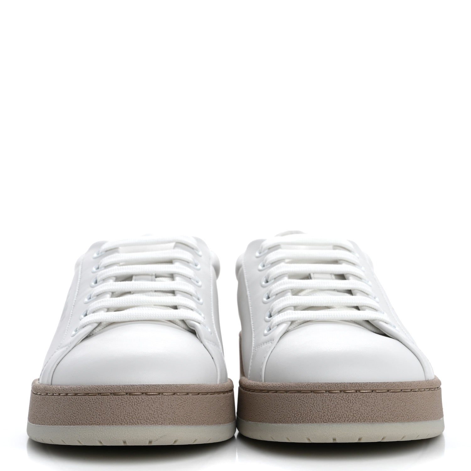 Fendi Calfskin Womens Fendi Match Low Top Sneakers 38 White Beige 3 of 16