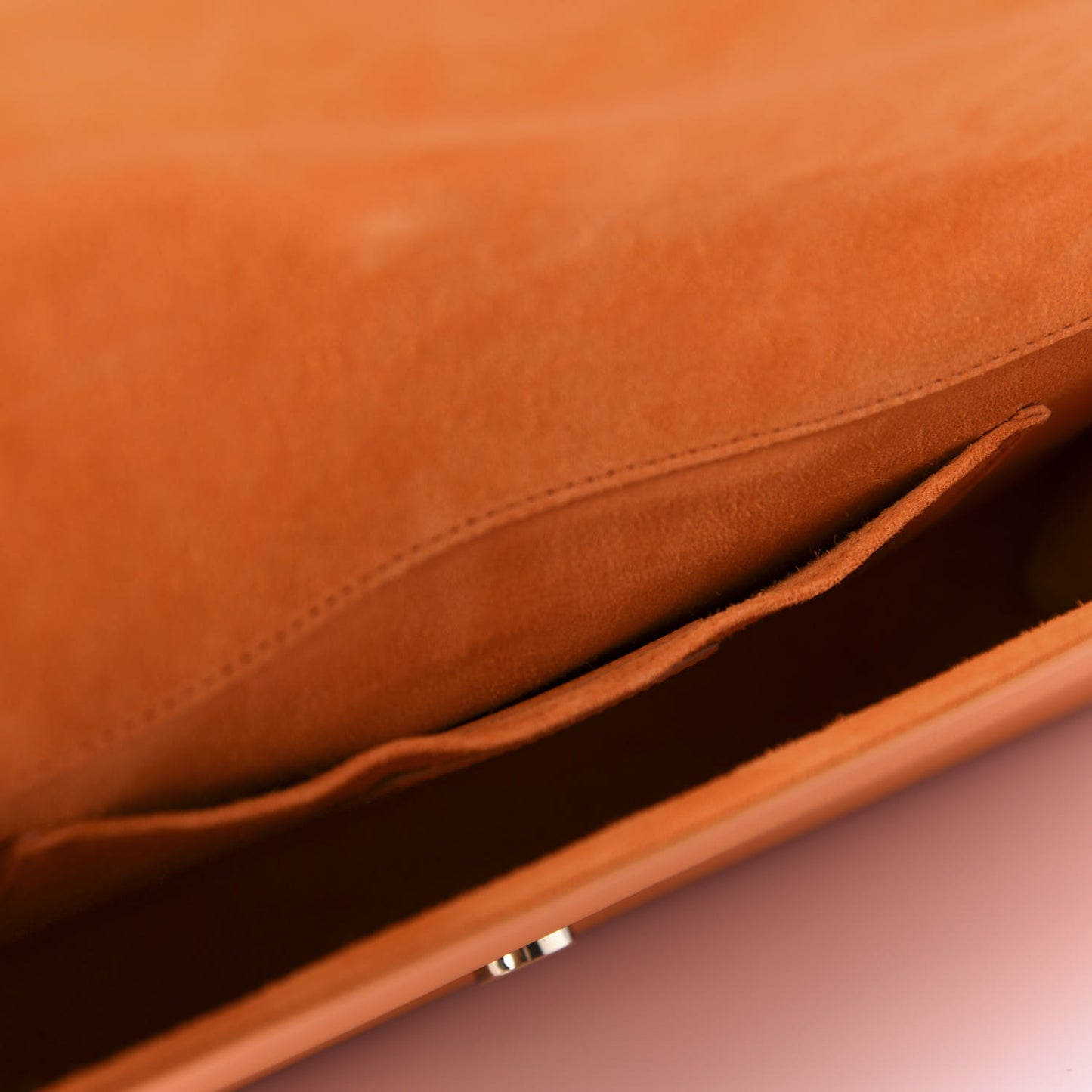 Calfskin Classic Y Ligne Clutch Orange