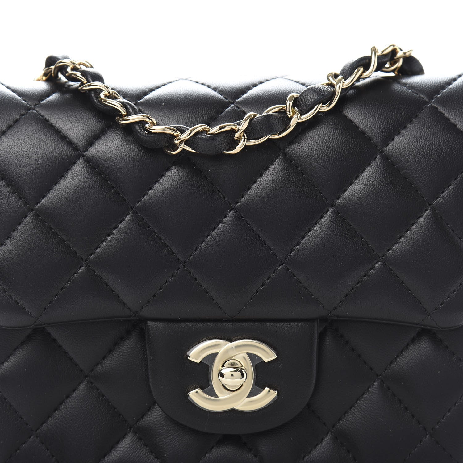 Chanel Lambskin Quilted Mini Square Flap Black 9 of 10