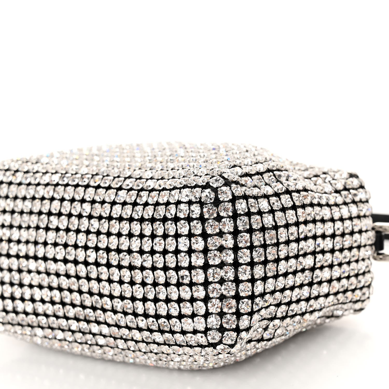 Alexander Wang Mesh Crystal Rhinestone Mini Heiress Pouch Black Silver 9 of 10