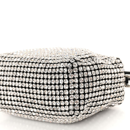 Alexander Wang Mesh Crystal Rhinestone Mini Heiress Pouch Black Silver 9 of 10