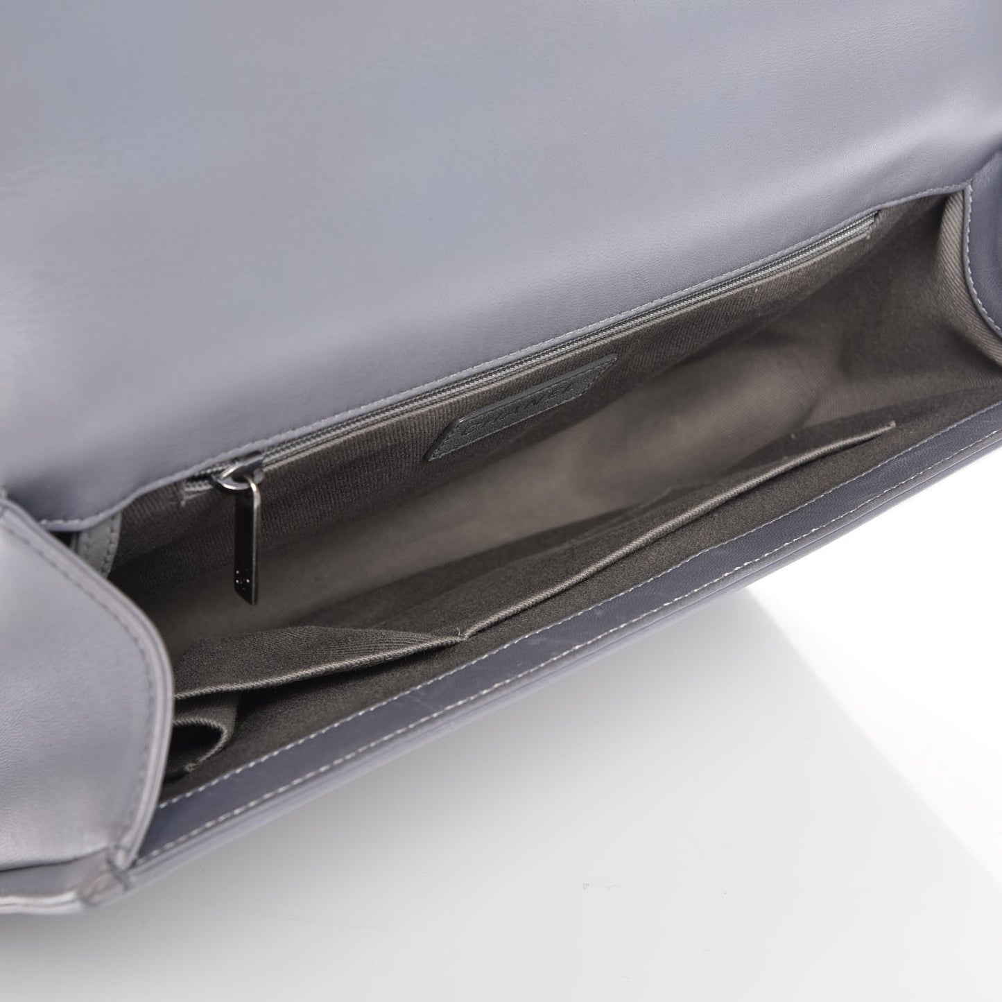 Lambskin Quilted Large Boy Flap Grey