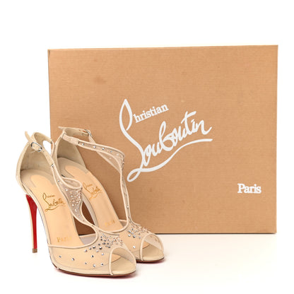 Christian Louboutin Mesh Embellished Patinana 100 Sandals 35 Version Light Silk 10 of 10