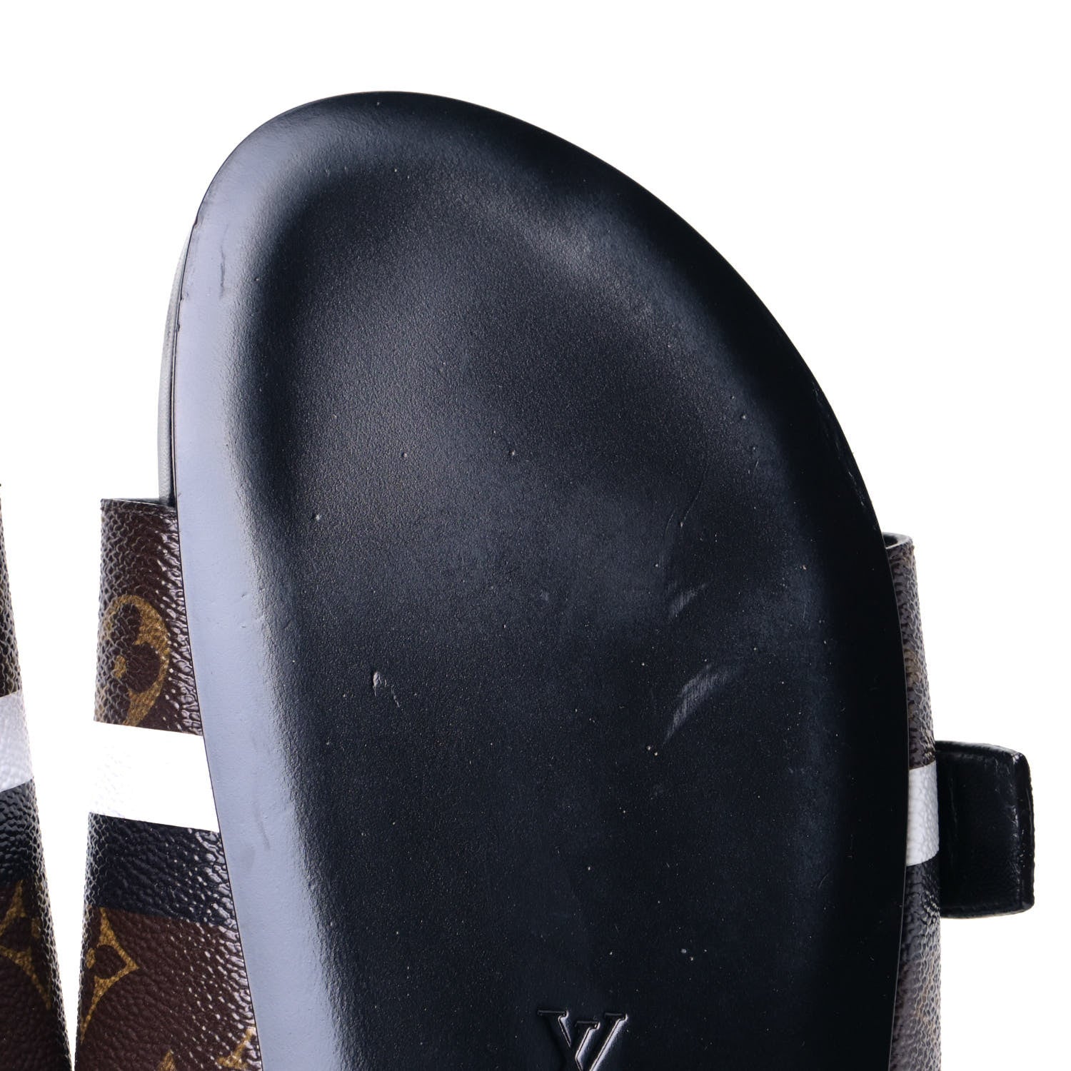 Louis Vuitton Calfskin Monogram Bom Dia Flat Mule 42 Black White 8 of 9