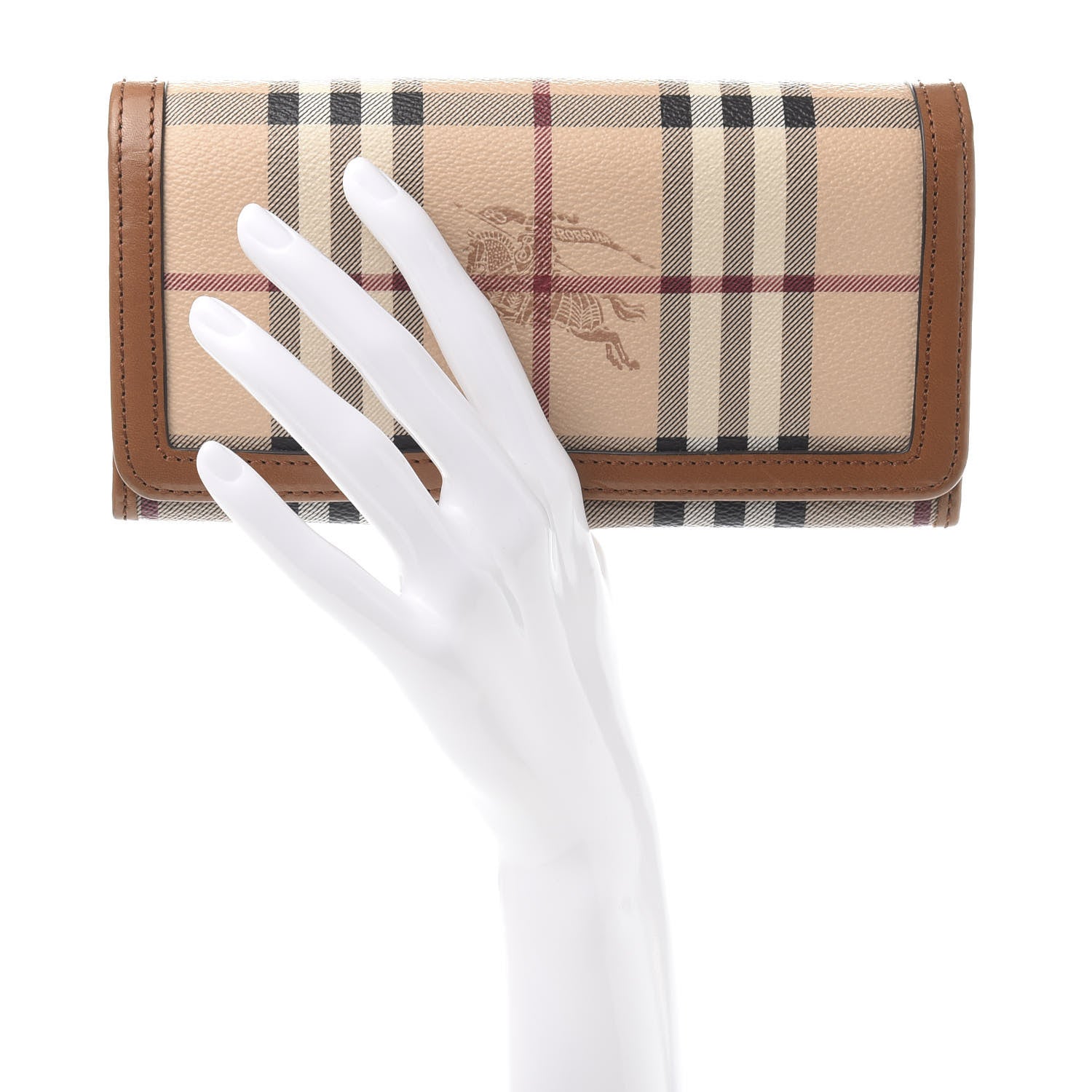 Burberry Haymarket Check Penrose Continental Wallet Tan 2 of 11