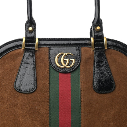 Gucci Suede Ophidia Large Re(Belle) Top Handle Bag Nocciola Black 8 of 13