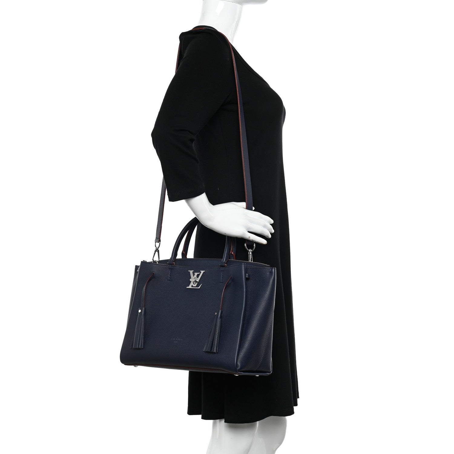 Louis Vuitton Calfskin Lockmeto Marine Rouge 2 of 9