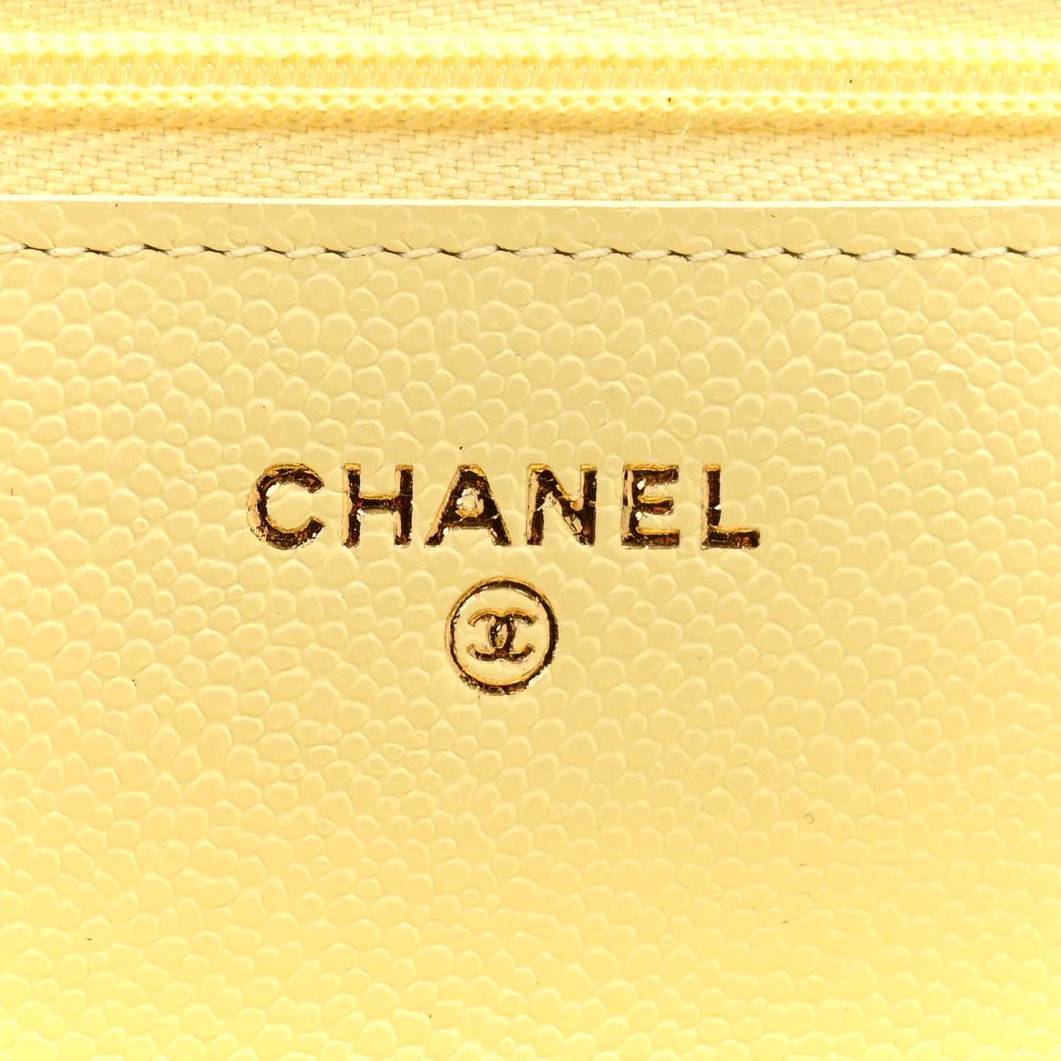 Chanel Caviar Quilted CC Turn Lock Wallet On Chain WOC Light Yellow 6 of 12